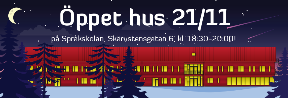 Öppet hus 21 november klockan 18:30 till 20:00